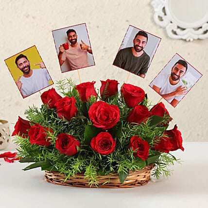 Marvellous Personalised Red Roses Arrangement