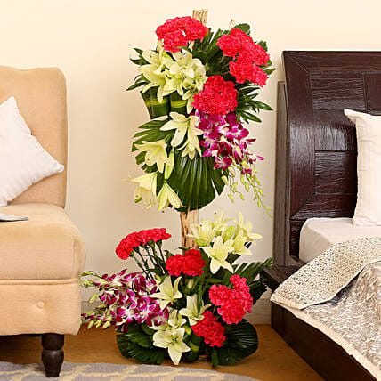 Orchids & Carnations Flower Arrangement